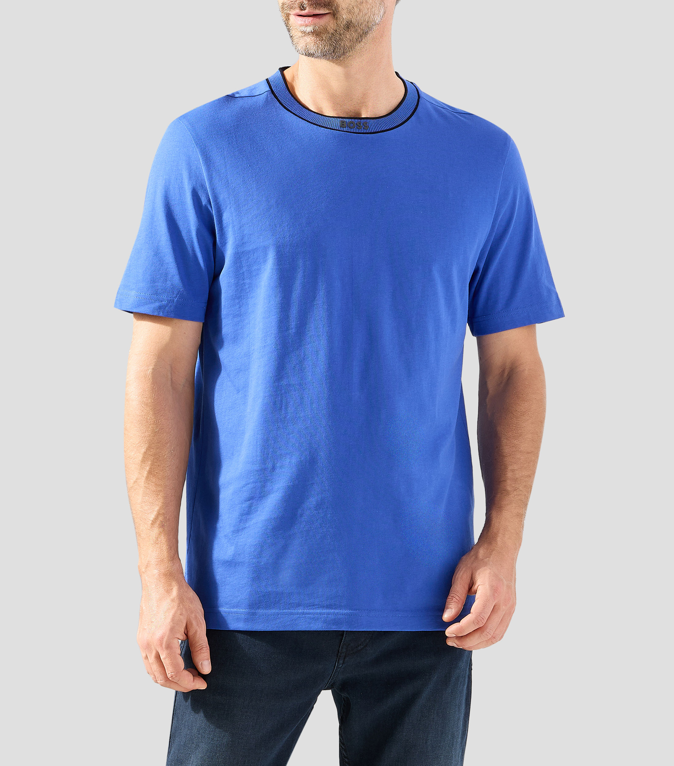 Playera cuello redondo de manga corta lisa Hombre